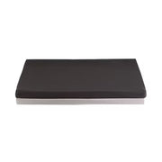 A rectangular black cushion or pad with rounded corners, shown from a top-down view on a plain white background.
