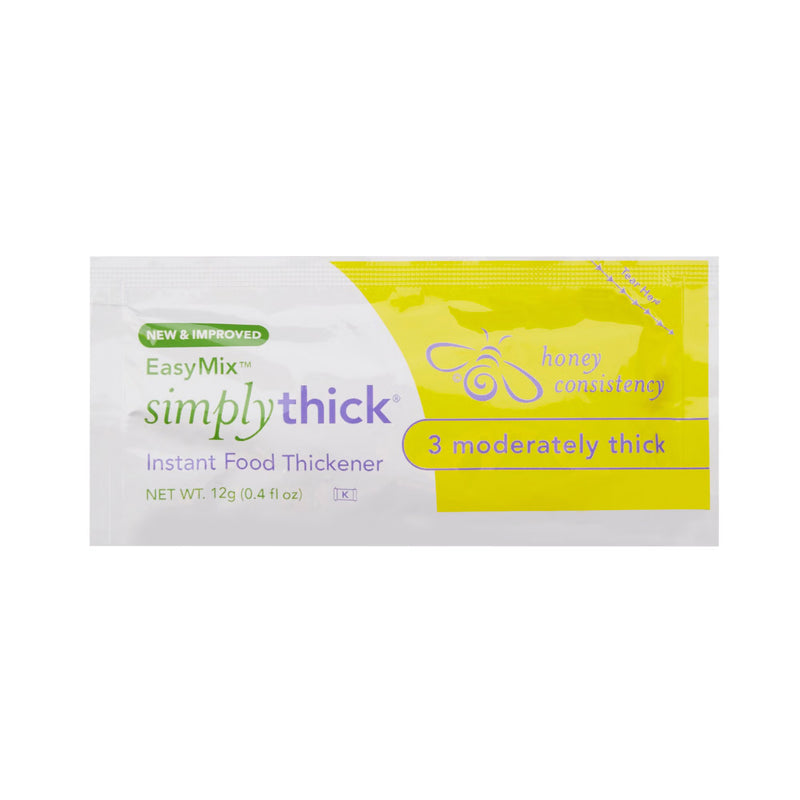 Box of Simply Thick instant food thickener on a white background
