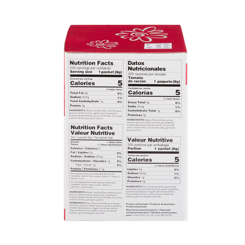 Nutrition facts label on a product packaging with a red top.