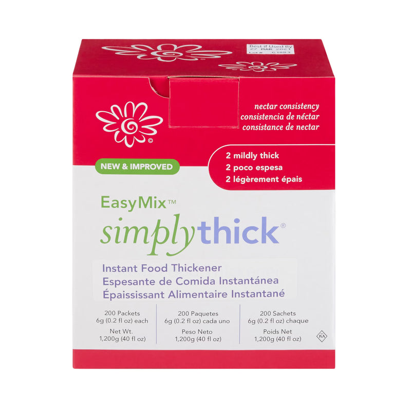 Box of EasyMix Simply Thick instant food thickener on a white background