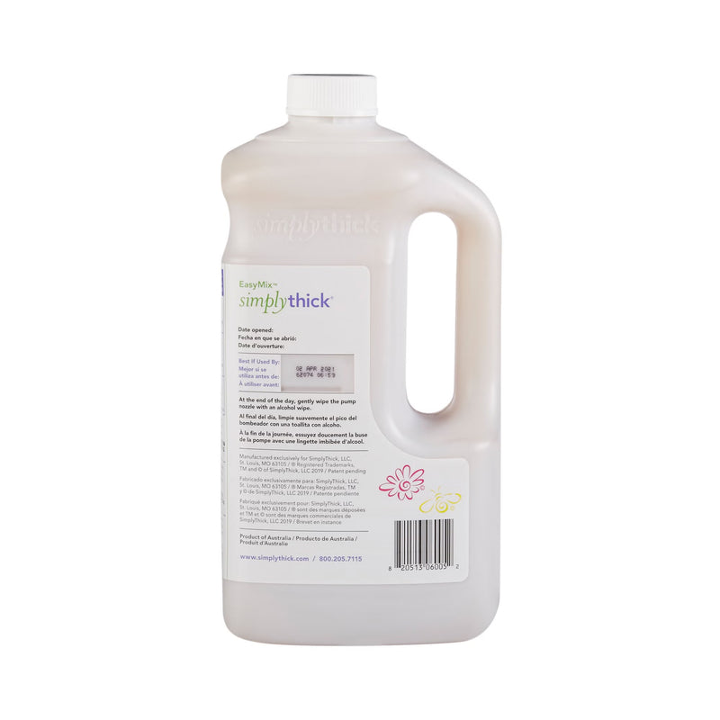 Bottle of Simply Thick thickening agent on a white background