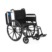 Black manual wheelchair on a white background