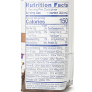Nutrition facts label on a carton of a product