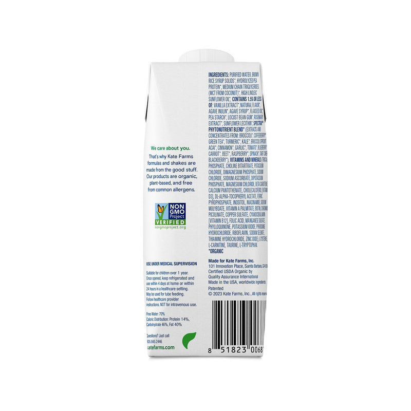 Back of a K9 Cat Farms product packaging with text and a barcode on a white background