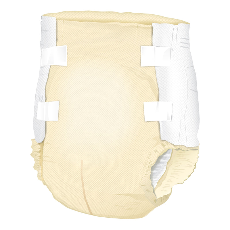 Beige diaper with white straps on a white background