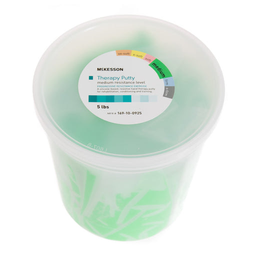 Container of McKesson therapy putty on a white background