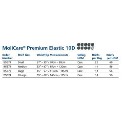 MoliCare Premium Elastic 10D – Heavy Absorbency Briefs (Large)