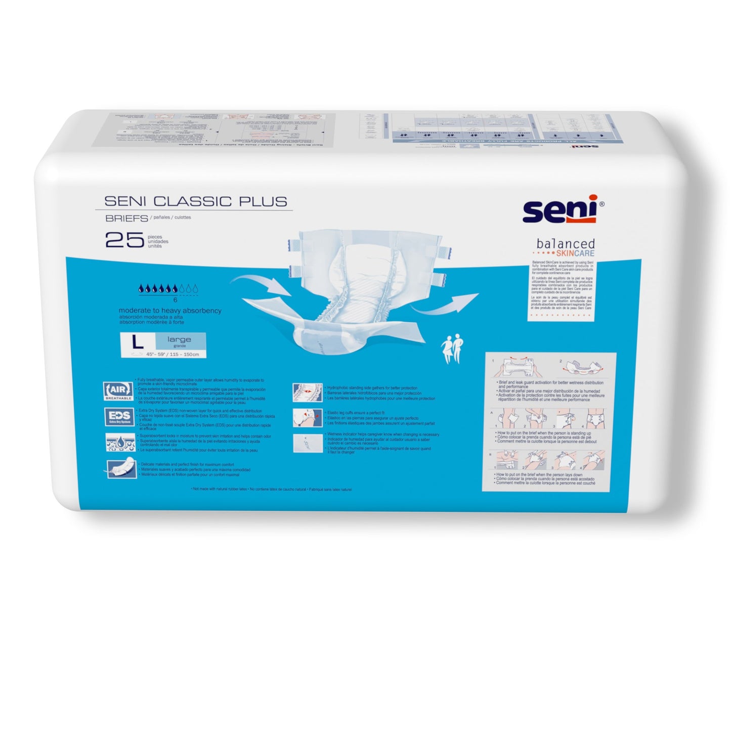 Pack of Seni Classic Plus diapers on a white background