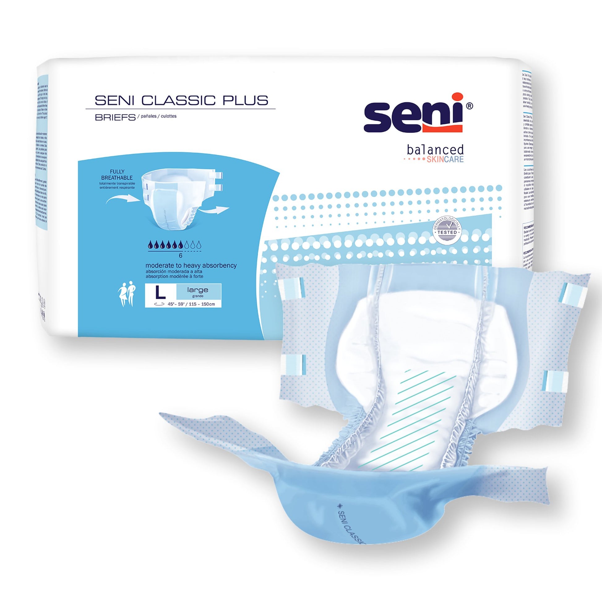 Seni Classic Plus adult diaper packaging on a white background