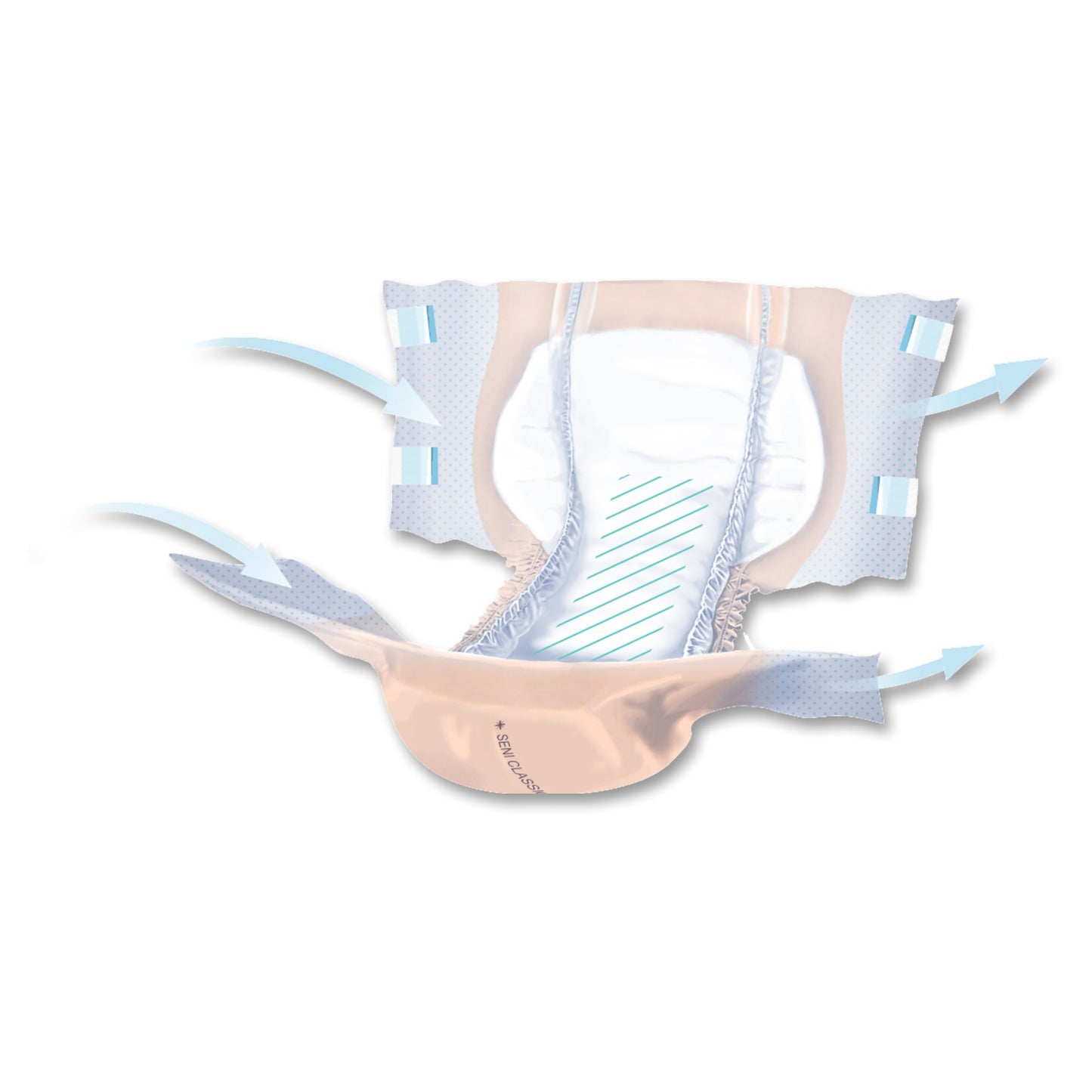 Back brace with a clear plastic cover on a white background