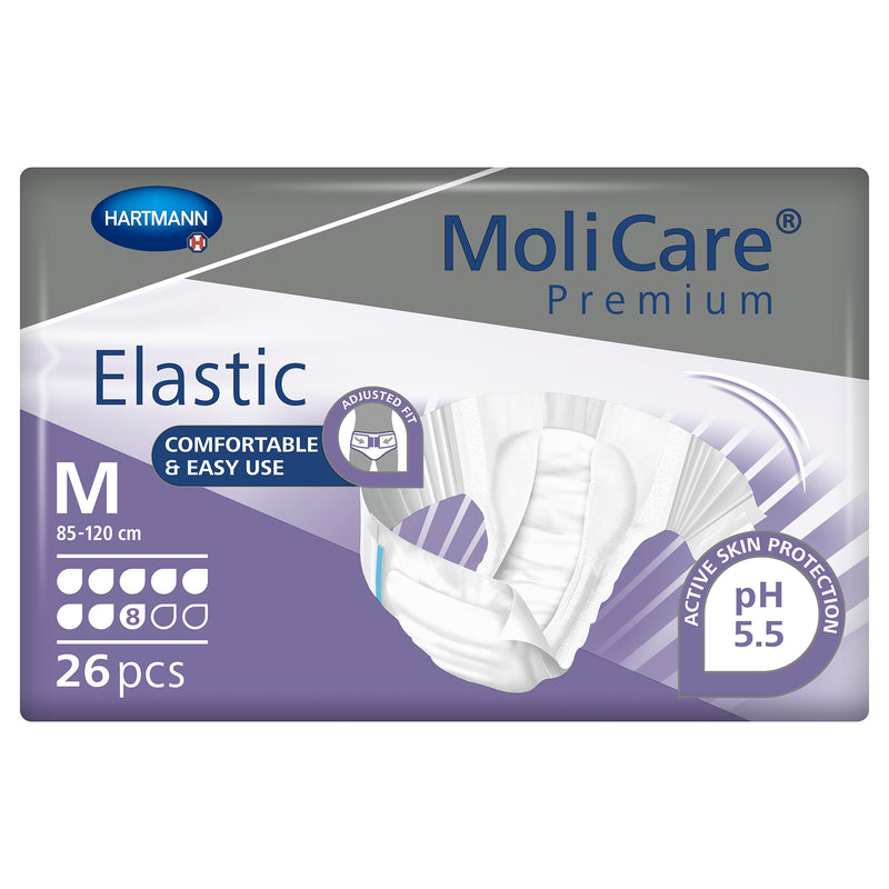 MoliCare Premium Elastic packaging with Hartmann logo on a white background