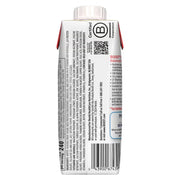 The back of a 16 oz carton of Boost beverages, showing the ingredients panel, barcode, QR code, and a blue '5% Milk-Based' label, on a white background.