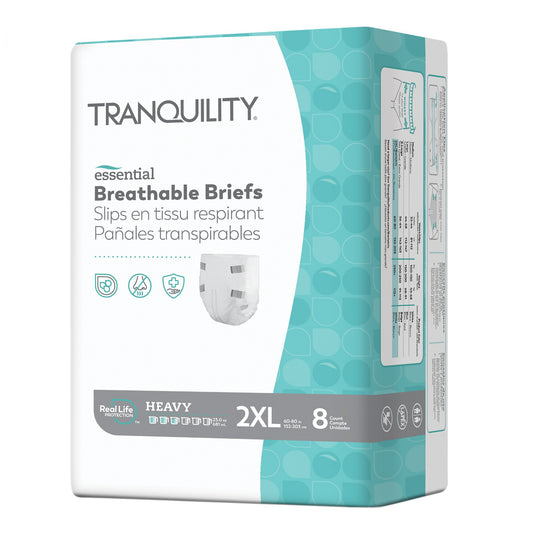 Incontinence Brief Tranquility® Essential Adult 2X-Large Unisex Disposable Heavy Absorbency