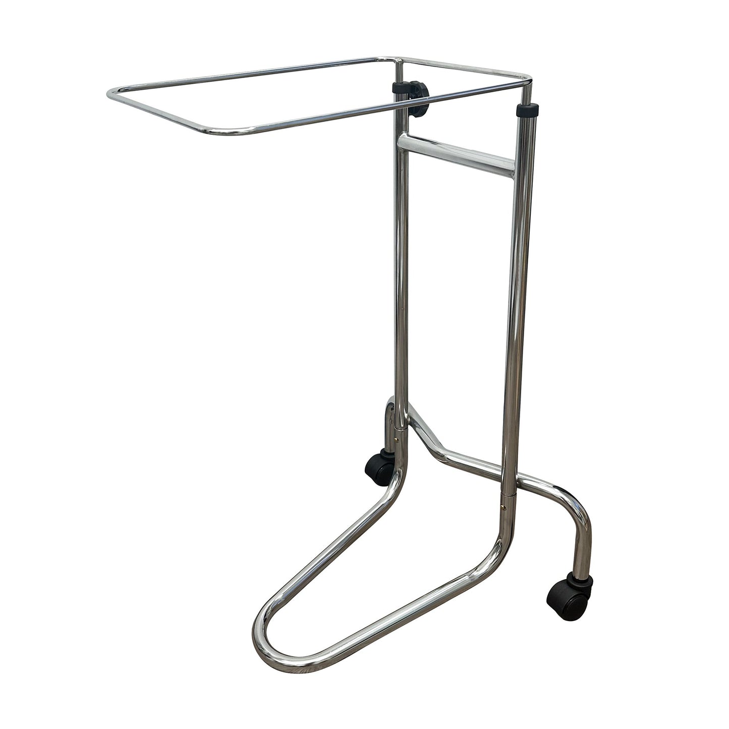 Metal trolley with a rectangular top on a white background