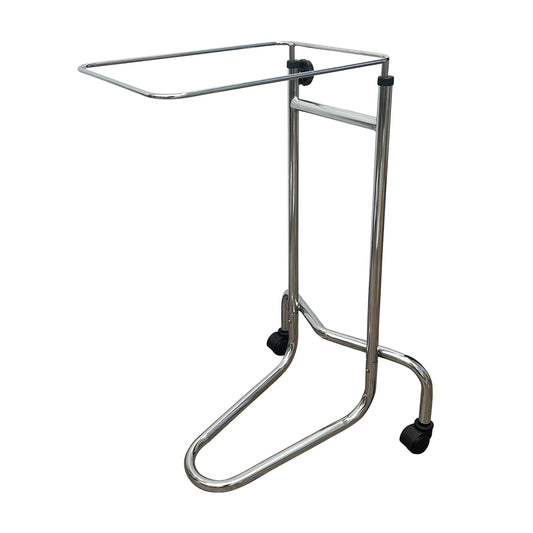 Metal trolley with a rectangular top on a white background
