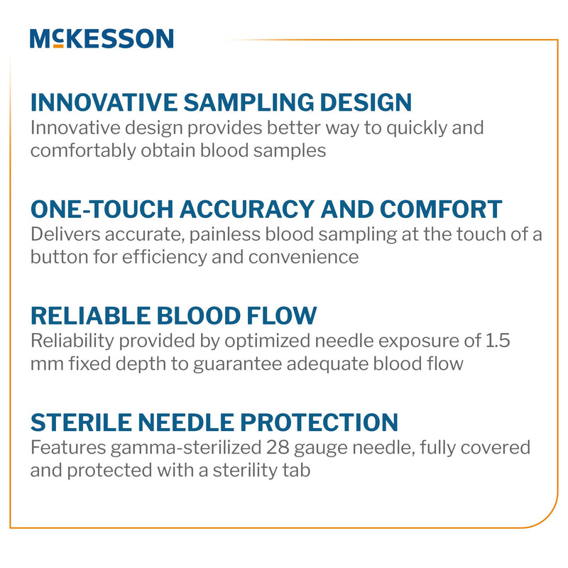 McKesson product description card with features on a white background