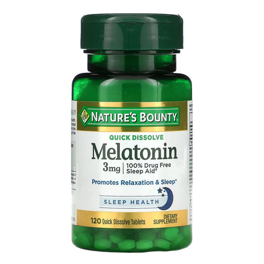 Nature's Bounty® Melatonin 3 mg nighttime formula Tablets - 120 Count Bottle
