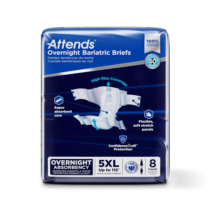 Attends Overnight Bariatric Briefs 5X-Large