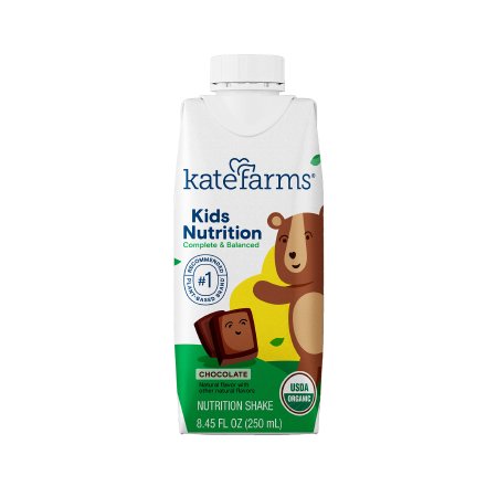 Kate Farms Kids Nutrition shake carton with bear illustration on a white background