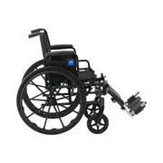 Black wheelchair with armrests on a white background