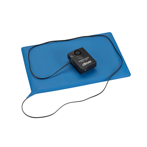 Blue mat with a black device labeled 'drive' on a white background