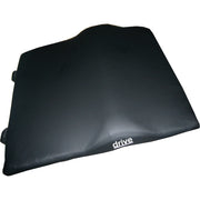 Black wheelchair cushion with 'drive' branding on a white background
