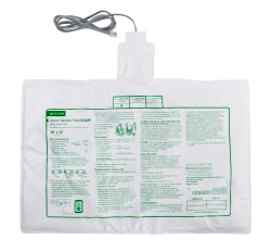 White sensor pad with green label on a white background