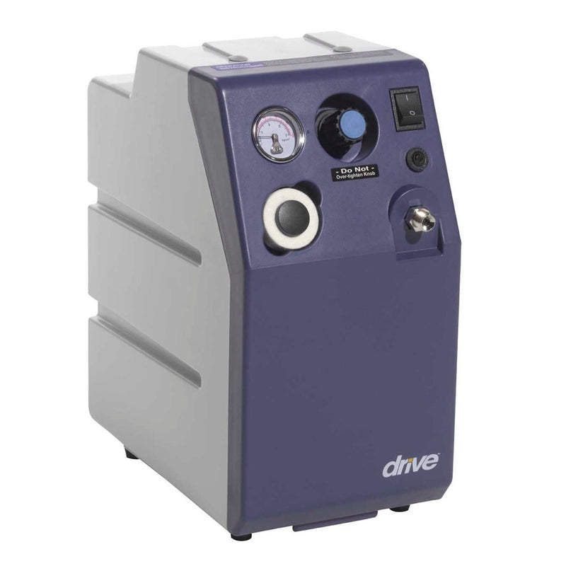 Blue and gray industrial machine with 'drive' branding on a white background