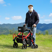 man using a rollator outdoors