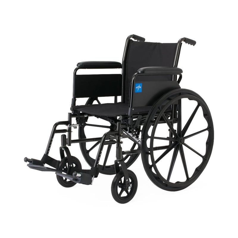 Black wheelchair with a visible brand logo on a white background
