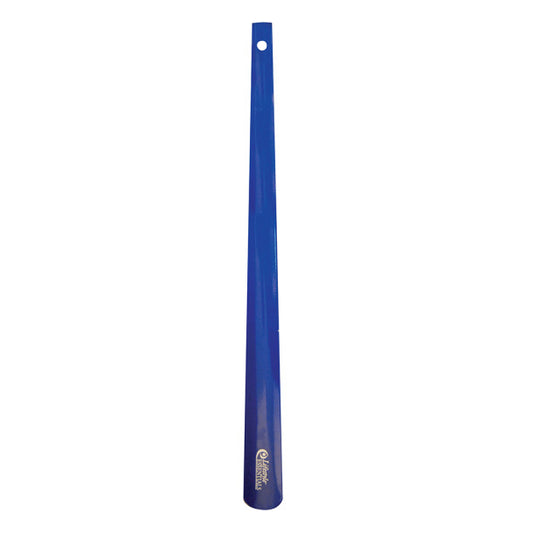 Blue shoehorn with a white background