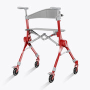 Red and gray walker chair on a white background