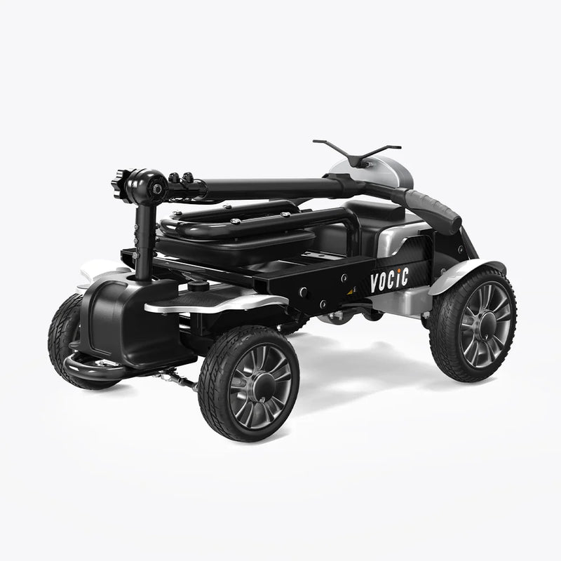 folded scooter on white background