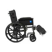 Black wheelchair with reclining backrest on a white background