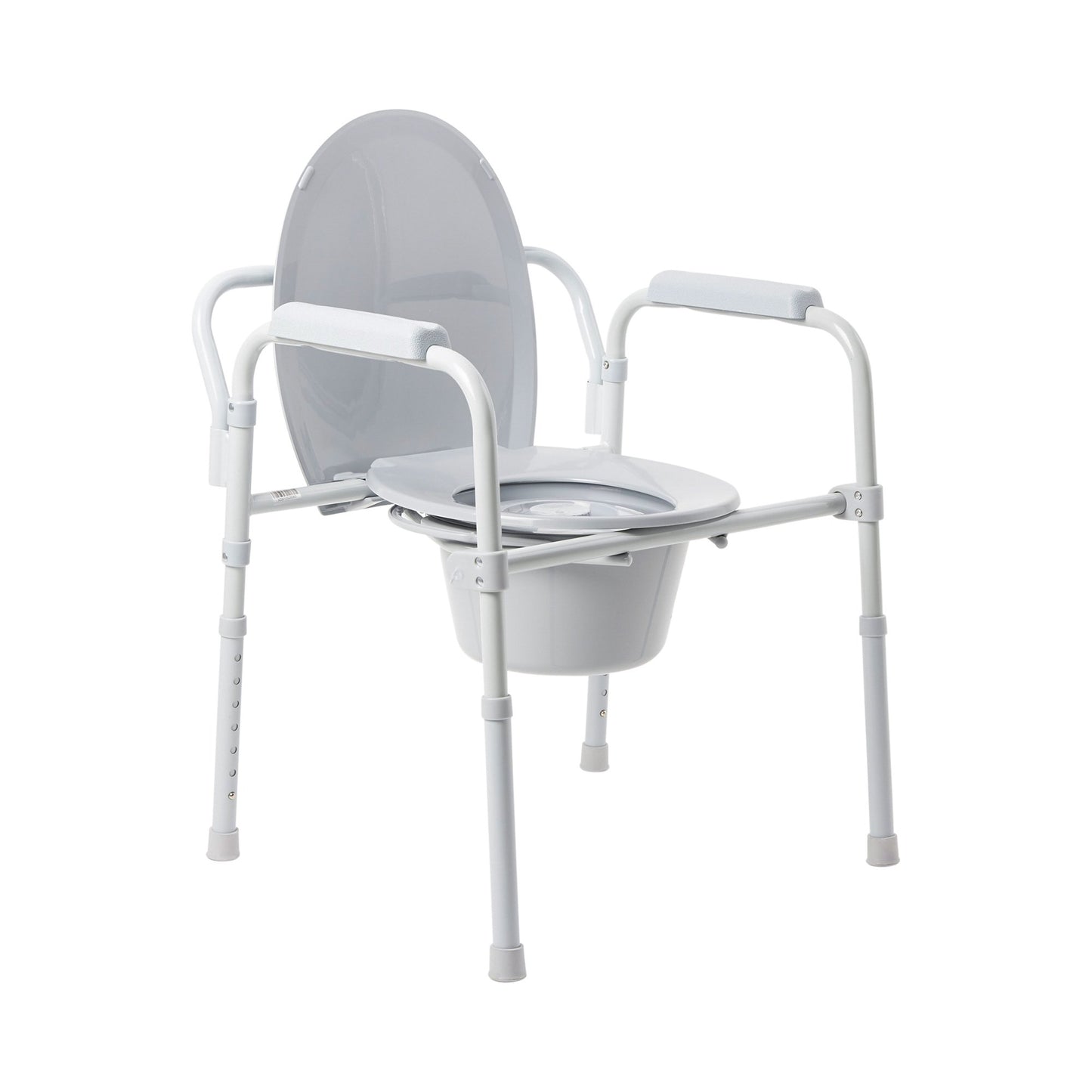 McKesson 3-in-1 Folding Steel Frame Commode with 8-Quart Bucket – 350 lb Capacity 146-11148N-4