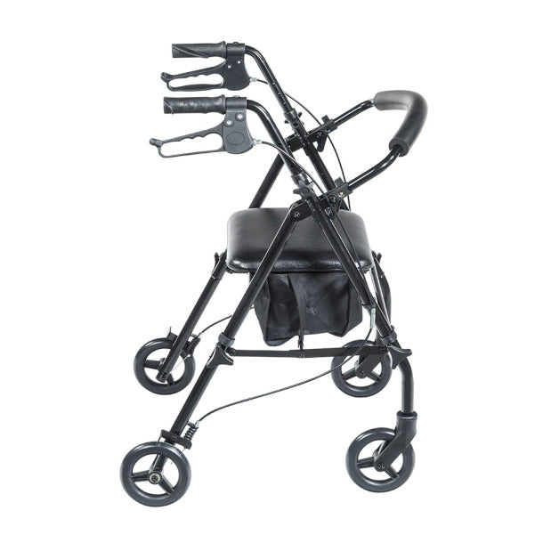 Black walker with wheels on a white background
