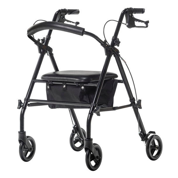Black walker with wheels on a white background