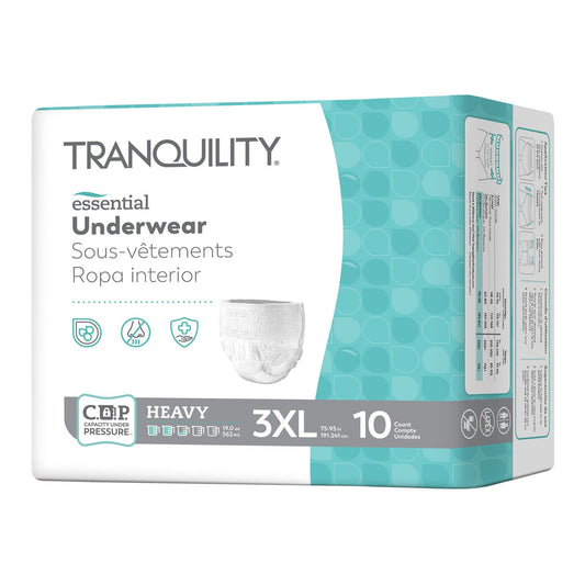 Tranquility Essential Heavy Absorbency Pull-On Underwear 3X-Large (Up to 95 inch) - Case of 40