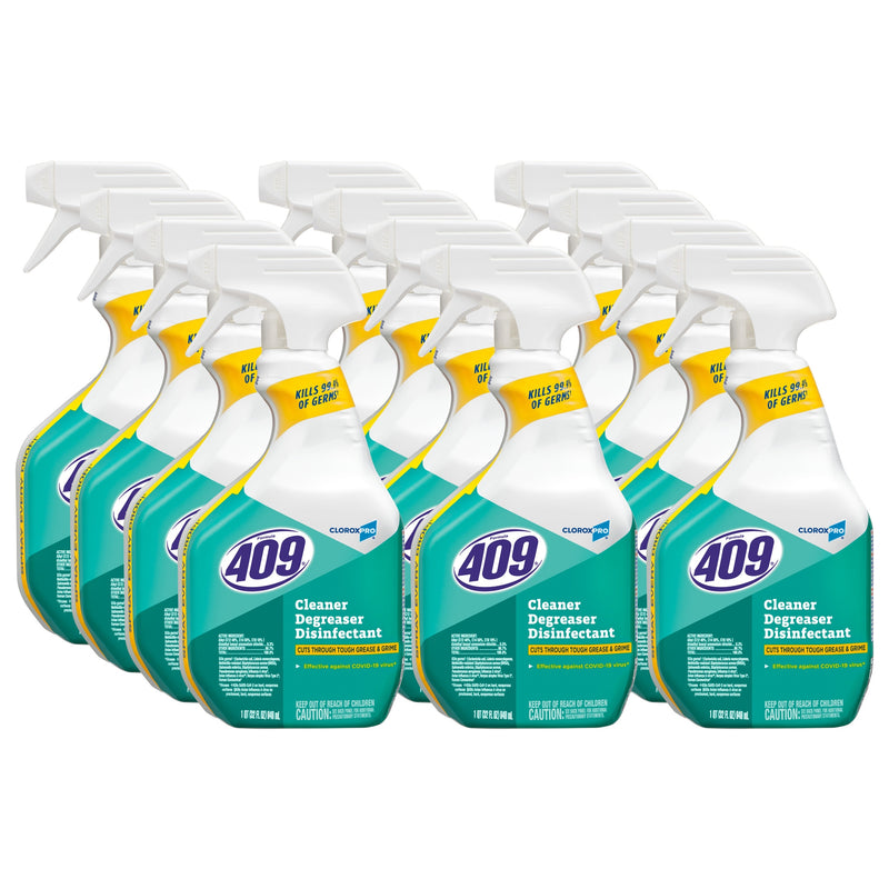 Multiple bottles of 409 cleaner on a white background