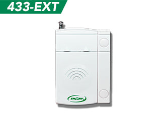 White electronic device with '433-EXT' text on a white background