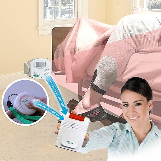 Woman using a wireless blanket controller with a blanket draped over her lap.