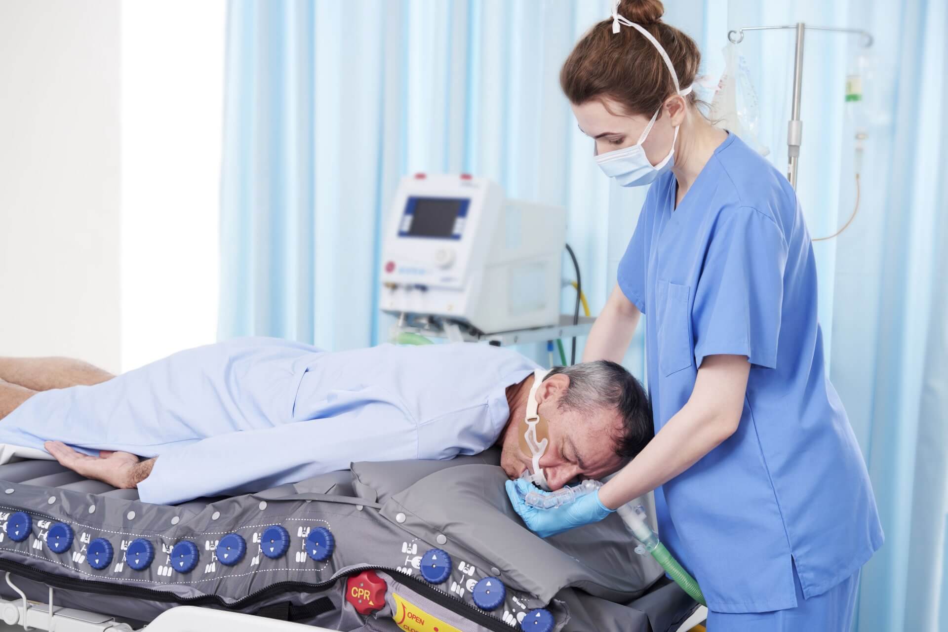 Optima Prone Positioning Mattress being used in a hospital setting