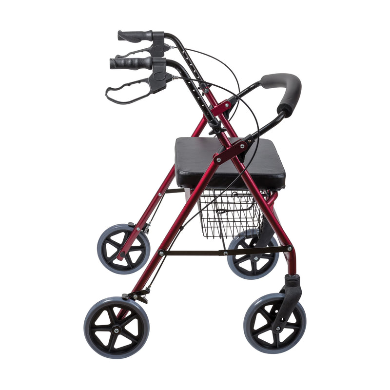 burgundy rollator side view