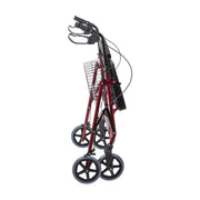 burgundy rollator folded