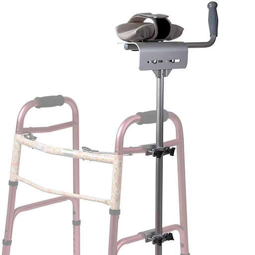Walker with headrest attachment on a white background