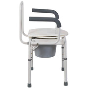 Medical commode chair with armrests on a white background