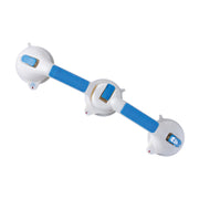 White and blue grab bar on a white background