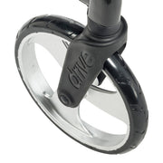 Close-up of a black and silver wheel with 'Clive' branding on a white background