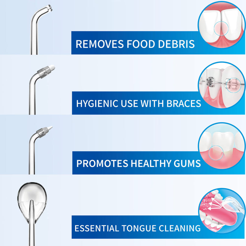 HealthSmart Cordless Water Flosser Replacement Tips (Multi-Purpose 4-Pack)