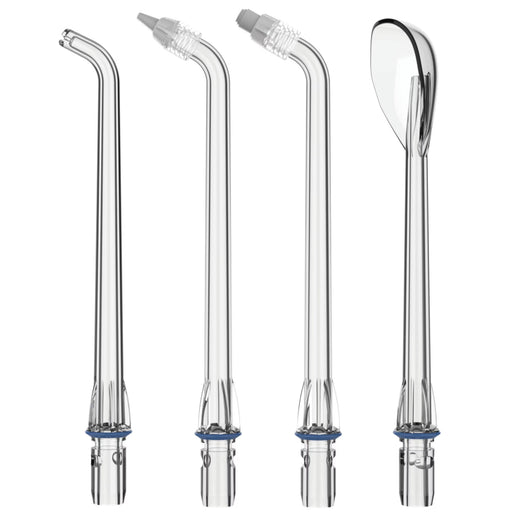 Set of dental water flosser nozzles on a white background